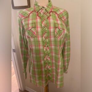 ARIAT extra large 100% cotton western snap button-down shirt